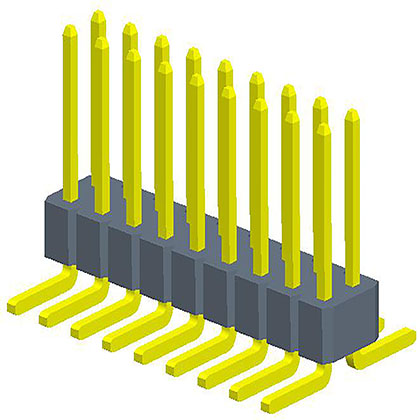 1.00mmPin Header  Dual RowSMT(with post;cap）